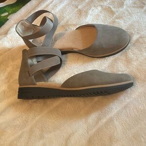 Soul Naturalizer 7.5M Intro Faux Suede Grey Slip On Ankle Strap Office Flats